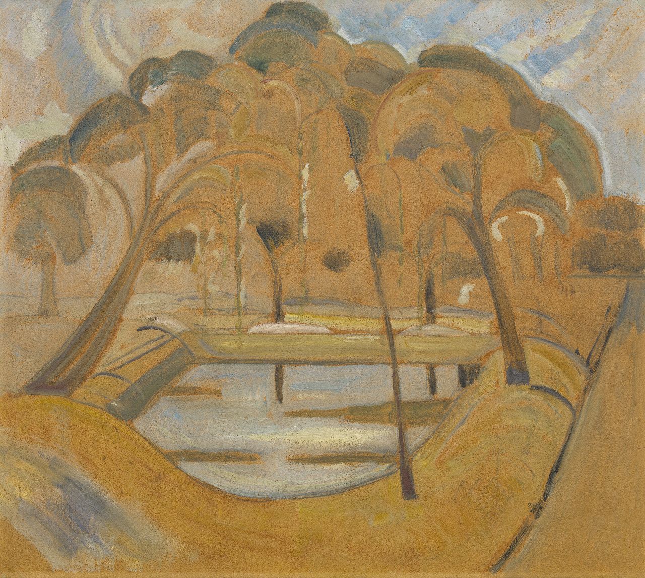 Jacoba van Heemskerck van Beest | Parkansicht, Domburg, Öl auf Holzfaser, 45,0 x 51,0 cm, zu datieren um 1911-1912