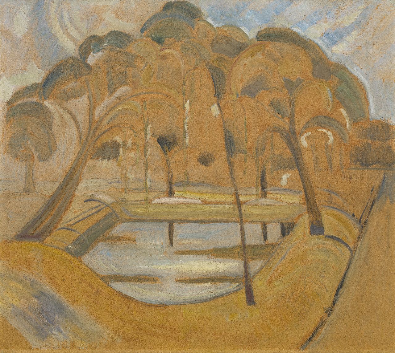 Heemskerck van Beest J.B. van | 'Jacoba' Berendina van Heemskerck van Beest, Parkansicht, Domburg, Öl auf Holzfaser 45,0 x 51,0 cm, zu datieren um 1911-1912