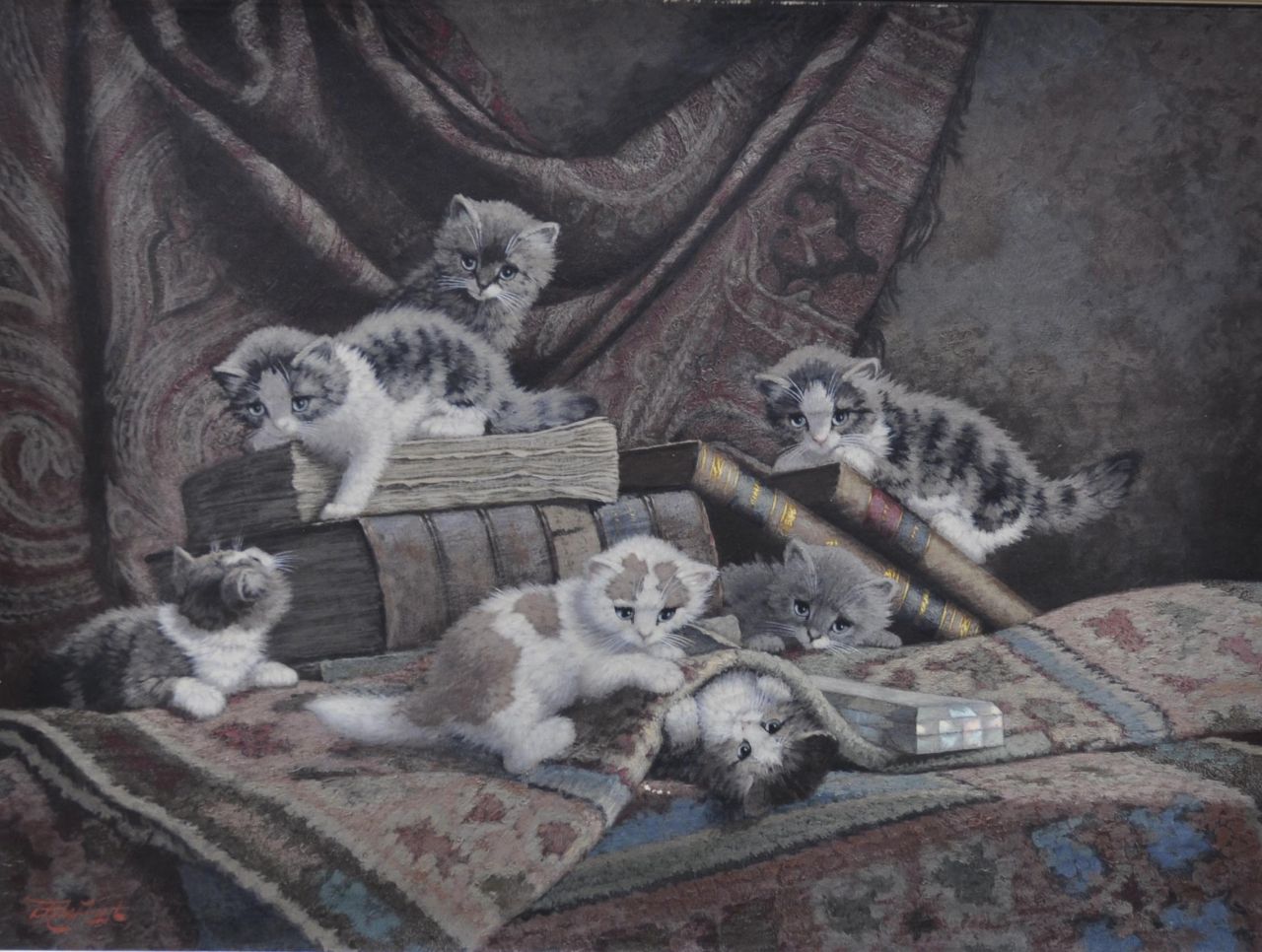Raaphorst C.  | Cornelis Raaphorst, Sechs spielende Kätzchen, Öl auf Leinwand 60,0 x 80,0 cm, Unterzeichnet u.l.