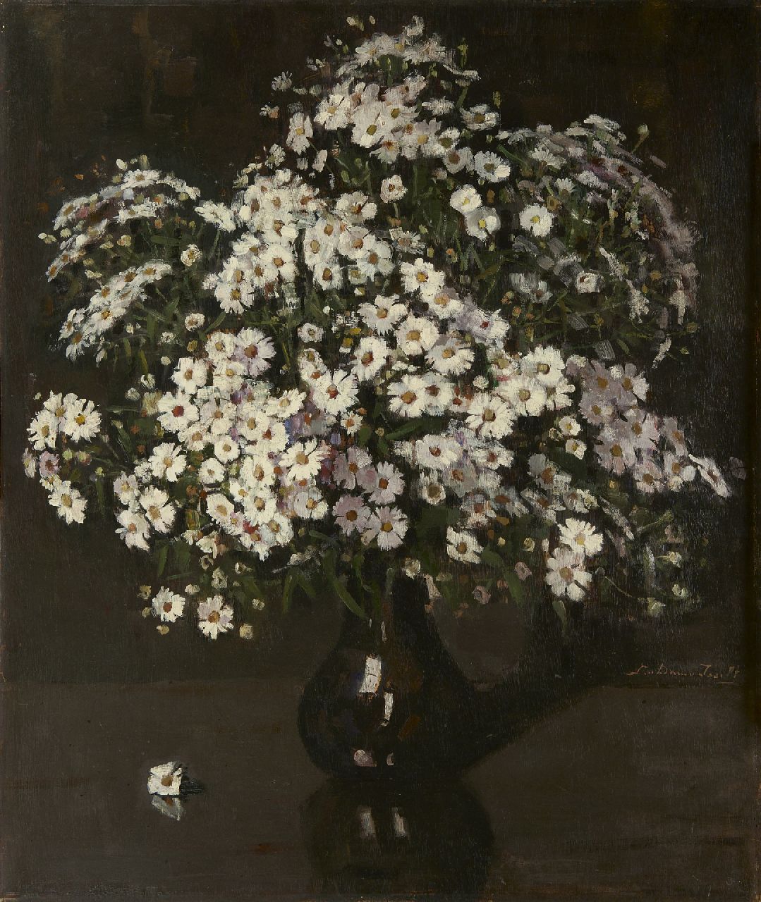 Dam van Isselt L. van | Lucie van Dam van Isselt, Herbst-Chrysanthemen, Öl auf Holz 75,4 x 63,2 cm, Unterzeichnet u.r. und zu datieren um 1930-1935