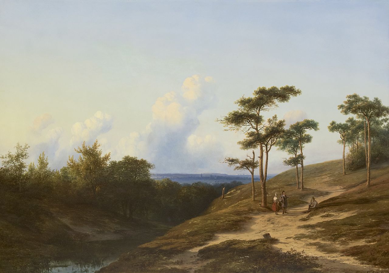 Cornelis Lieste | Ansicht vom Rheintal bei Oosterbeek, Öl auf Holz, 75,5 x 101,7 cm, Unterzeichnet u.r. und zu datieren ca. 1853-1861