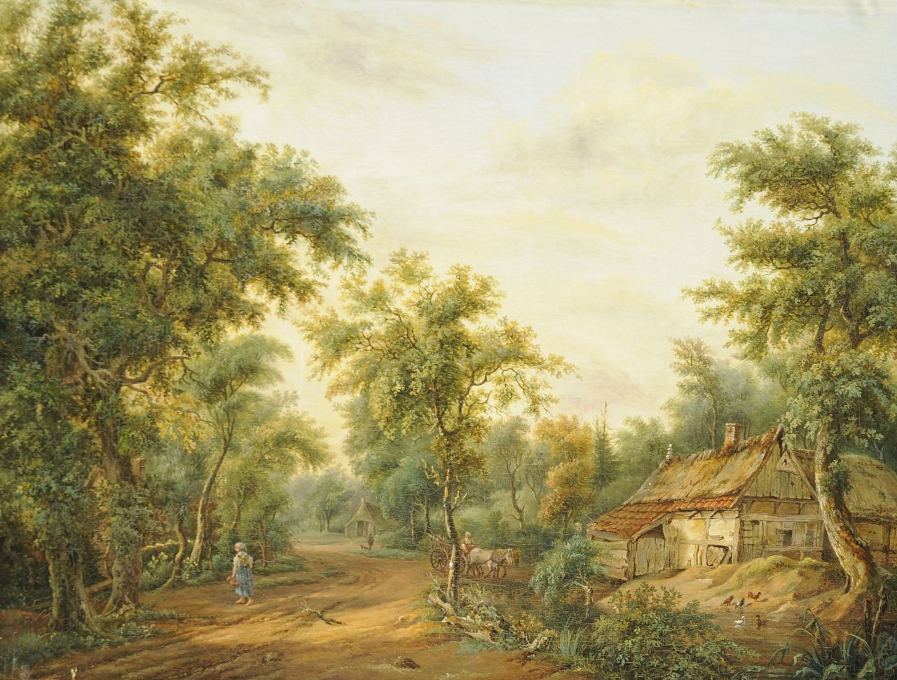 Barbiers Bzn P.  | Pieter Barbiers Bzn, Waldlandschaft mit Bauernhof, Öl auf Leinwand 51,8 x 66,4 cm