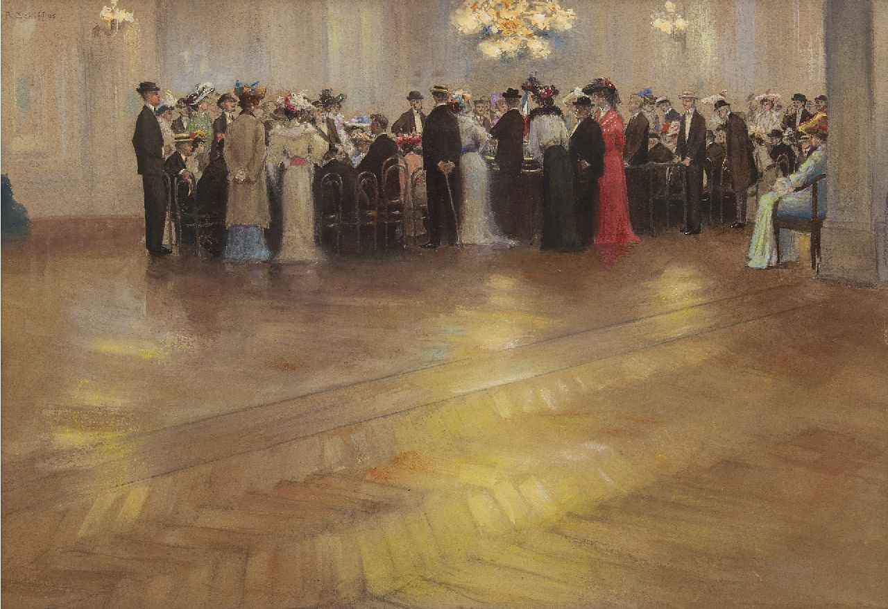 Robert Schiff | Im Casino, Pastell und Aquarell auf Holzfaser, 35,9 x 52,0 cm, Unterzeichnet o.l. und datiert '05