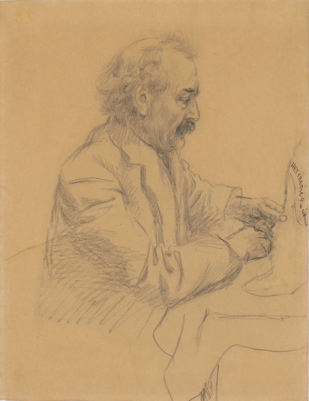 Bendien J.  | Jacob Bendien, Porträt von Opa Bendien, Zeichnung auf Papier 33,0 x 25,5 cm