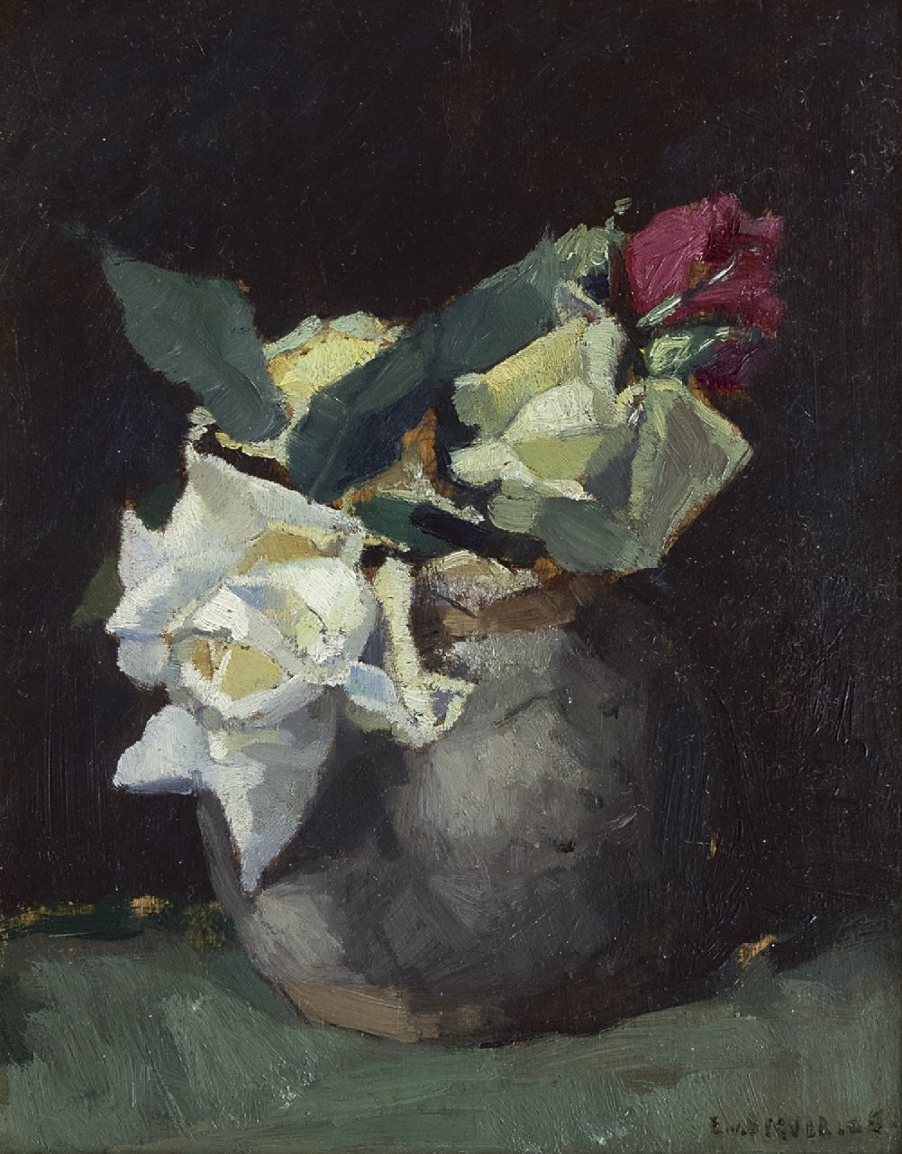 Beever E.S. van | 'Emanuël' Samson van Beever, Rosen, Öl auf Holz 24,0 x 18,7 cm, Unterzeichnet  u.r.