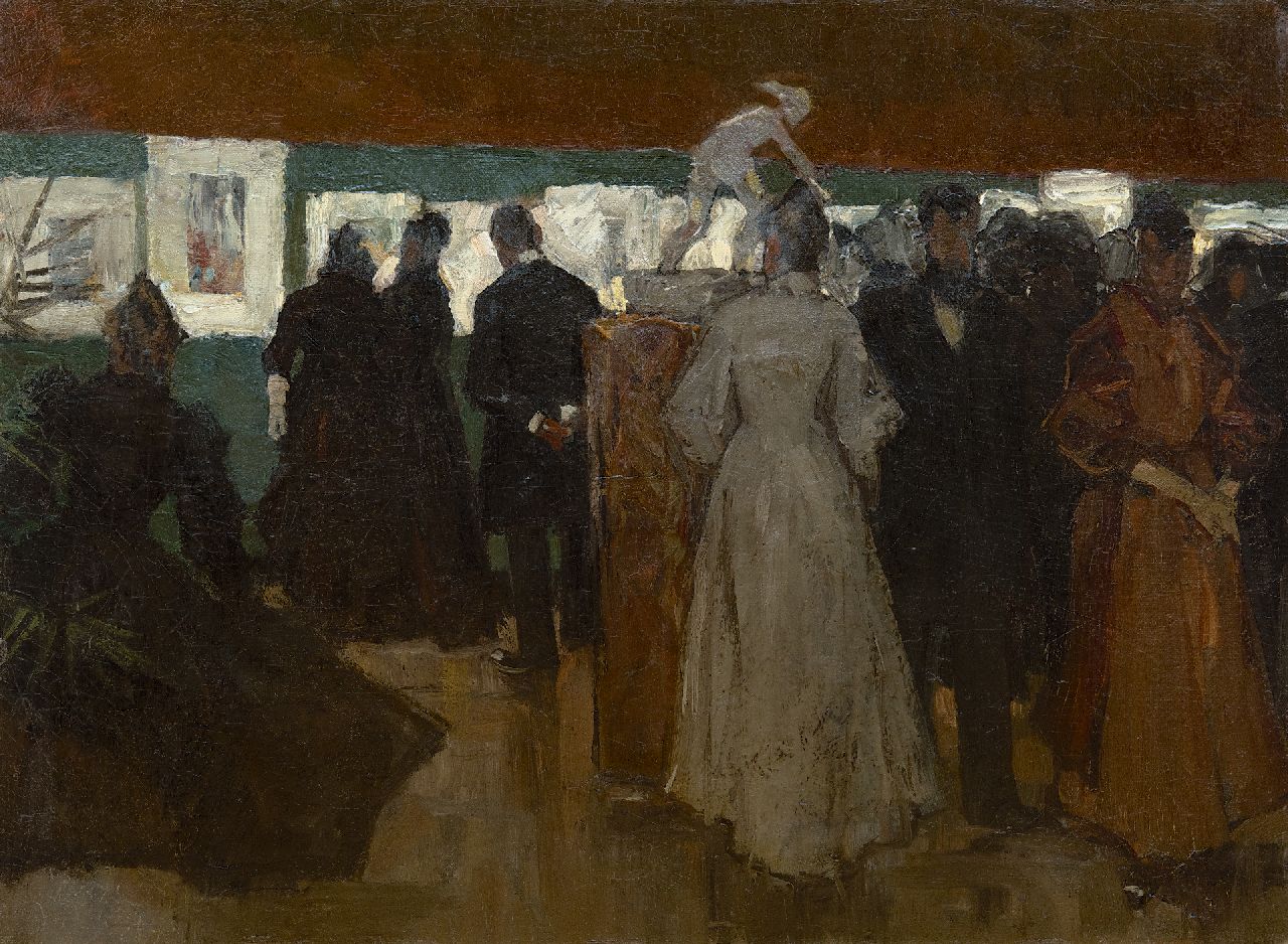 Floris Arntzenius | Ausstellung in Pulchri Studio, Den Haag, Öl auf Leinwand  auf Holzfaser, 45,2 x 59,8 cm, zu datieren um 1895