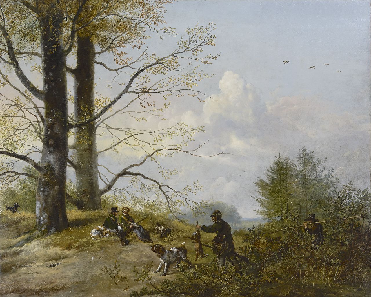 Os P.G. van | Pieter Gerardus van Os, Ruhe nach der Jagd, Öl auf Leinwand 79,9 x 98,5 cm, Unterzeichnet u.l. und datiert 1818