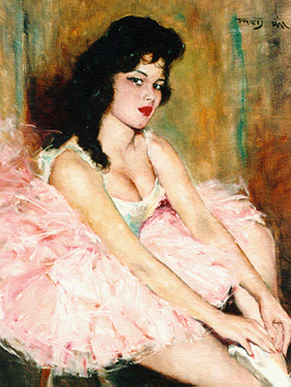 Fried P.  | Pal Fried, The showgirl Barbara, Öl auf Leinwand 76,5 x 61,2 cm, signed u.r.