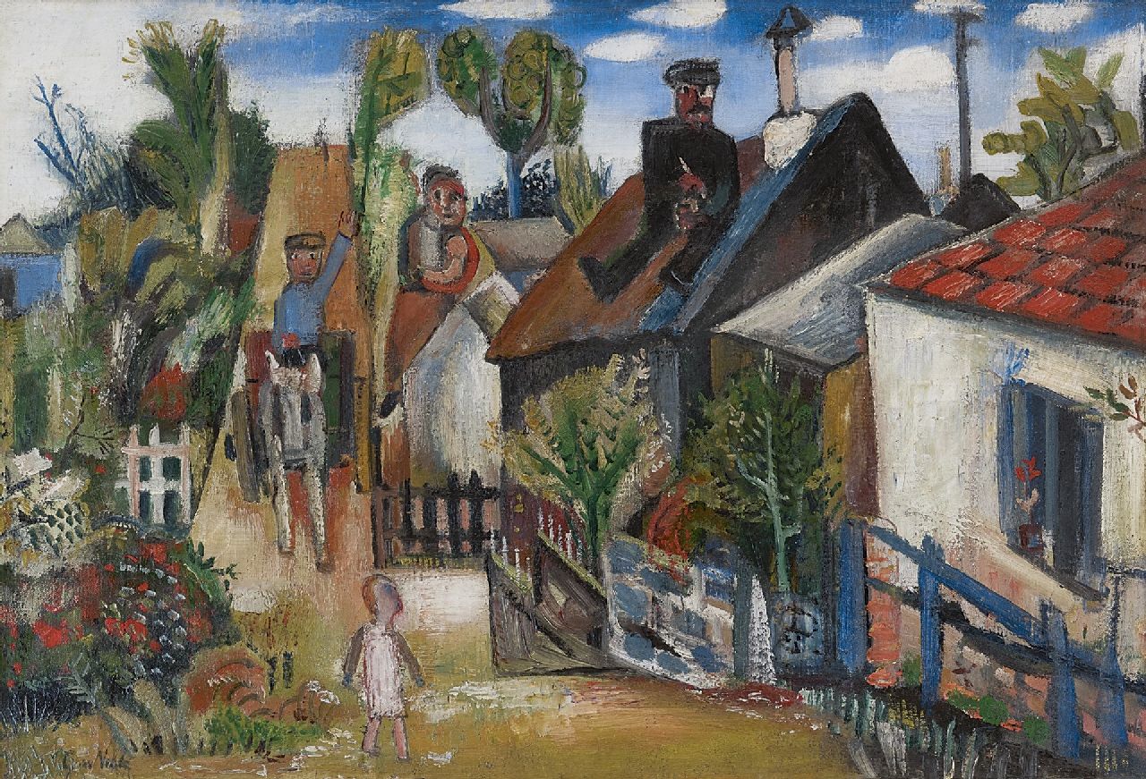 Velde G. van | Gerardus 'Geer' van Velde, Dorf Ansicht, Öl auf Leinwand 45,4 x 66,2 cm, Unterzeichnet u.l und verso und zu datieren um 1925-1928