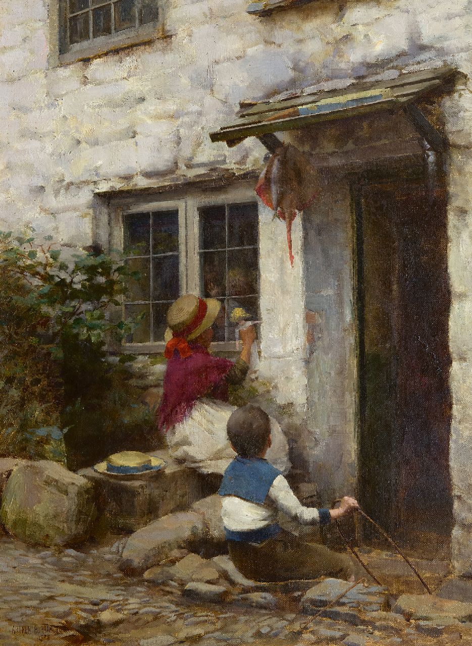 Burrington A.A.  | Arthur Alfred Burrington, Am Fenster, Öl auf Leinwand 44,5 x 33,2 cm, Unterzeichnet u.l. und datiert 1888