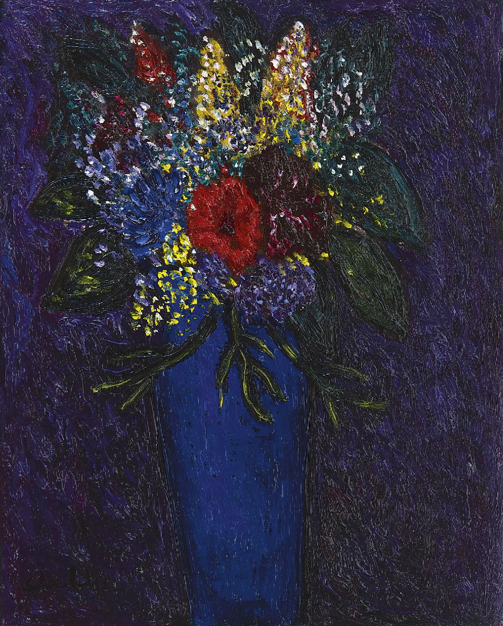 Slebe (Ferdinand Joseph Sleebe) F.  | Ferry Slebe (Ferdinand Joseph Sleebe) | Gemälde zum Verkauf angeboten | Blumen, Öl auf Leinwand 30,0 x 24,2 cm, Unterzeichnet u.l.
