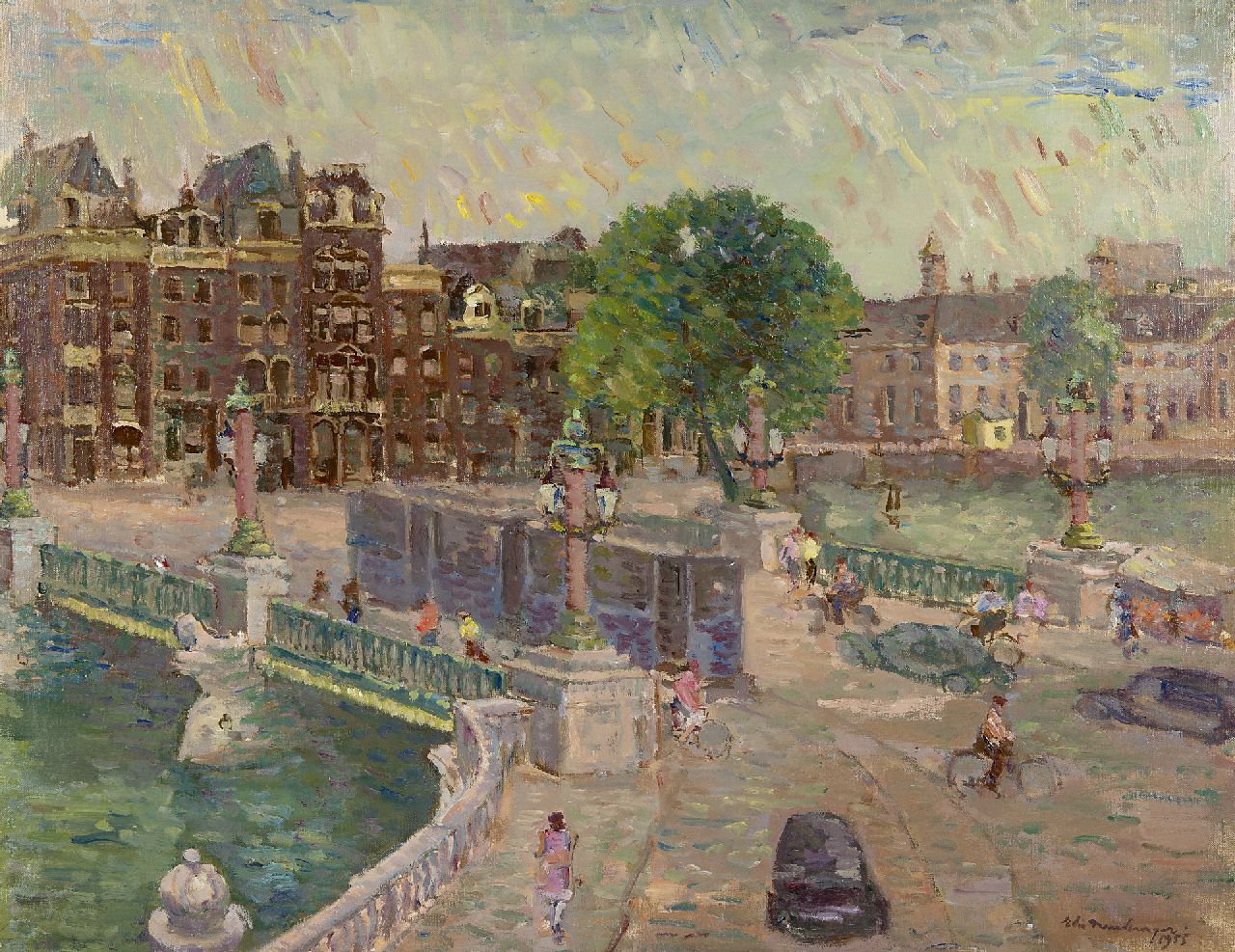 Neuburger E.  | Eliazer 'Elie' Neuburger, Die Blauwebrug, Amsterdam, Öl auf Leinwand 47,8 x 60,8 cm, Unterzeichnet r.u. und datiert 1955