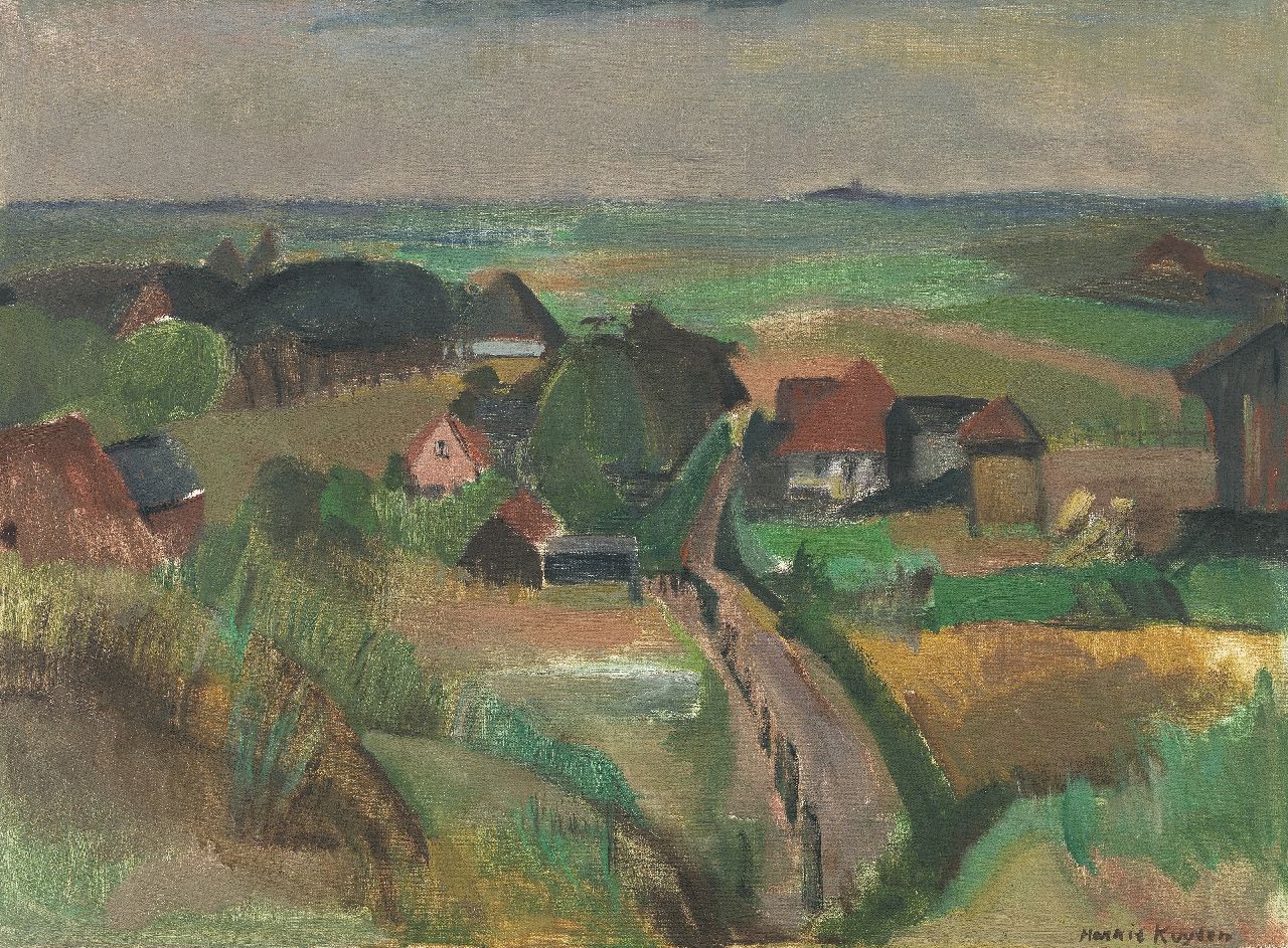 Kuijten H.J.  | Henricus Johannes 'Harrie' Kuijten, Aussicht ab den Dünen zu Groet, mit dem Haus des Malers, Öl auf Leinwand 47,3 x 63,2 cm, Unterzeichnet u.r. und zu datieren um 1949