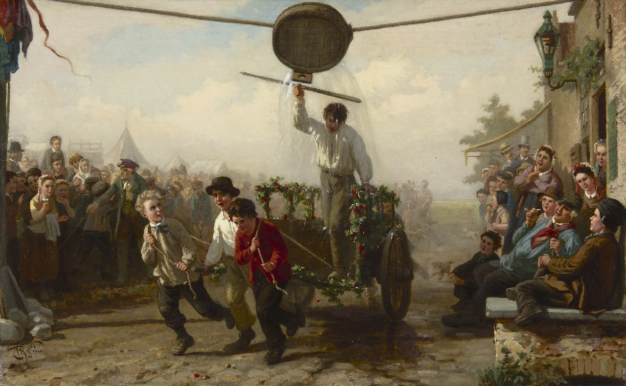 Seben H. van | Henri van Seben, Ringreiten auf Frühlingsjahrmarkt, Öl auf Leinwand 56,7 x 91,0 cm, Unterzeichnet u.l.