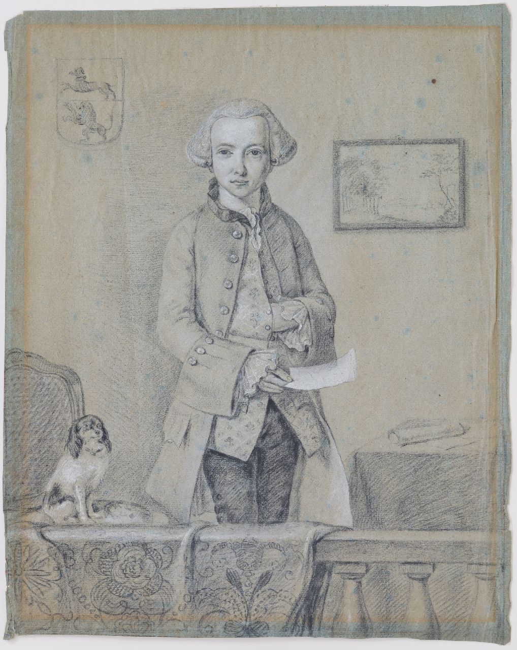 Jelgerhuis R.  | Rienk Jelgerhuis | Aquarelle und Zeichnungen zum Verkauf angeboten | Patriot mit Pamphlet, Kreide auf Papier 38,2 x 31,0 cm, Unterzeichnet M.r. auf Behälter (kaum leserlich)