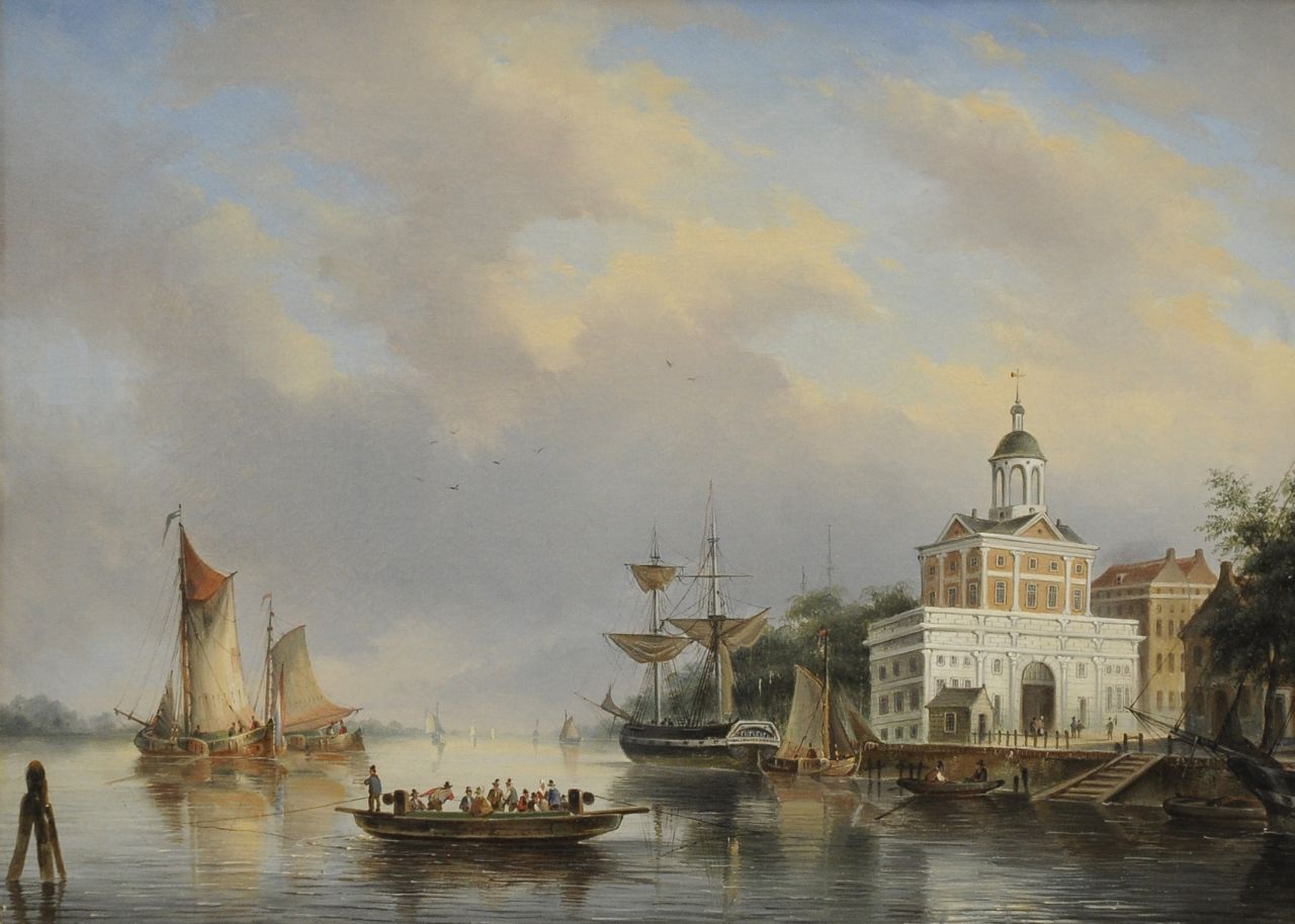 Hendriks G.  | Gerardus 'George Henry' Hendriks, Das Wester Nieuwe Hoofdpoort (Haupttor) oder Witte Poort, Öl auf Leinwand 42,1 x 56,0 cm, zu datieren um 1830