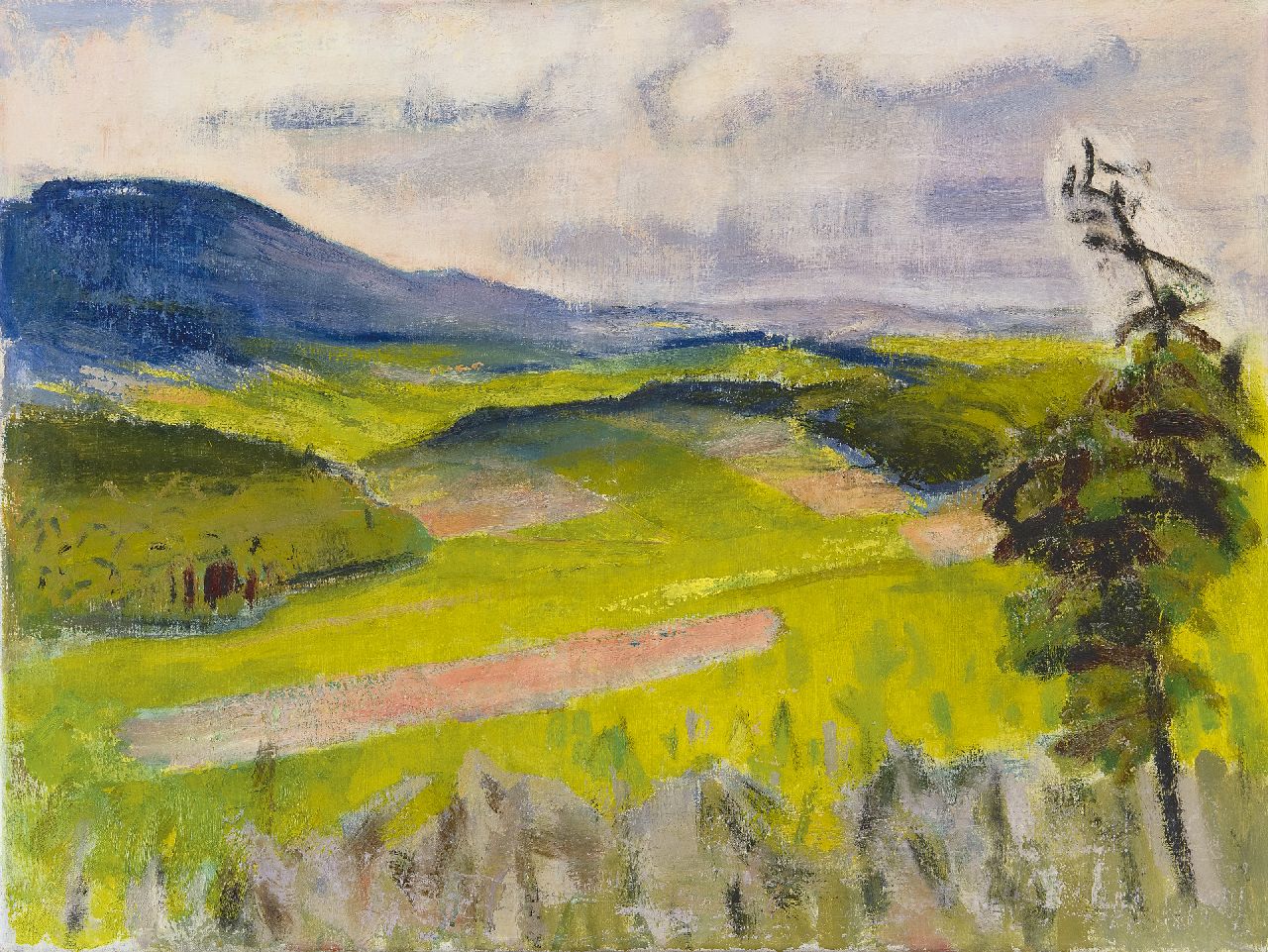 Altink J.  | Jan Altink, Landschaft im Wesergebirge, Öl auf Leinwand 60,0 x 80,3 cm, zu datieren um 1957