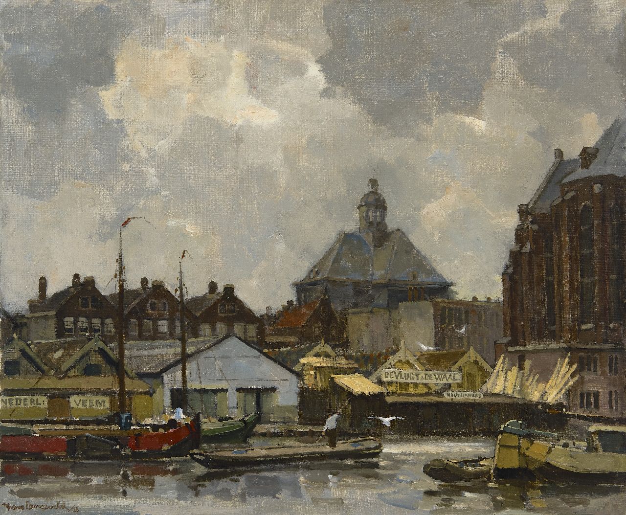 Langeveld F.A.  | Franciscus Arnoldus 'Frans' Langeveld | Gemälde zum Verkauf angeboten | Stadtansicht Amsterdam, Öl auf Leinwand 50,9 x 60,6 cm, Unterzeichnet u.l. und datiert '25