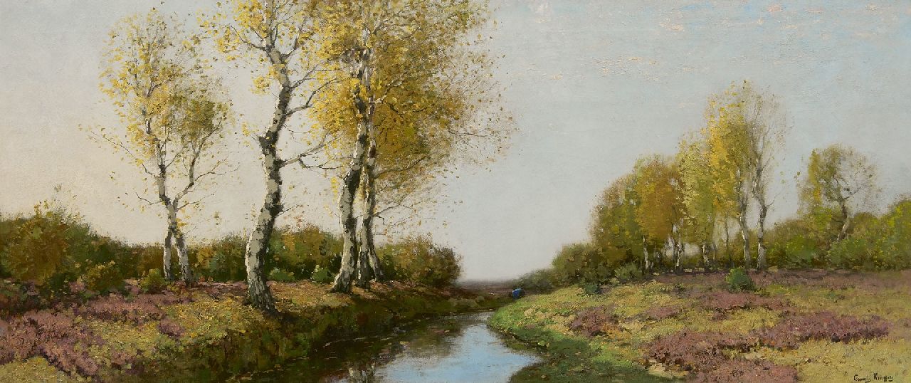 Kuijpers C.  | Cornelis Kuijpers, Heidelandschaft mit Birken, Öl auf Leinwand 57,3 x 133,2 cm, Unterzeichnet u.r.