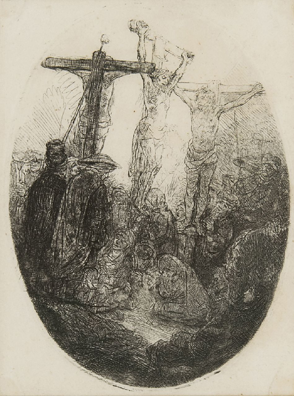 Rembrandt (Rembrandt Harmensz. van Rijn)   | Rembrandt (Rembrandt Harmensz. van Rijn), Der gekreuzigte Christ, Radierung 13,3 x 10,4 cm