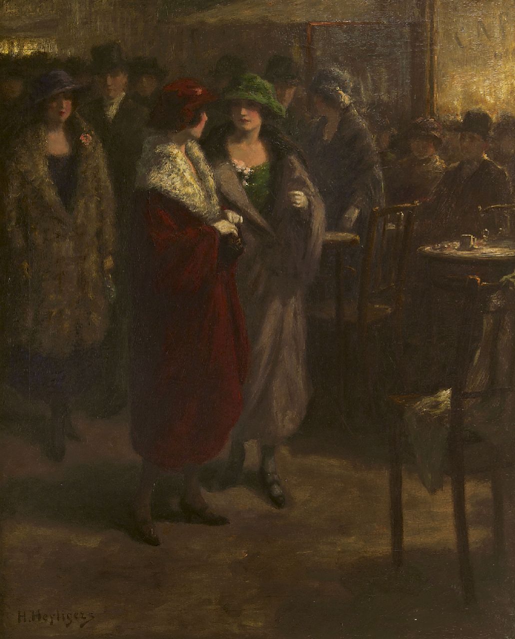 Heijligers H.  | Hendrik 'Henri' Heijligers, Café, Öl auf Leinwand 81,1 x 65,2 cm, Unterzeichnet u.l.