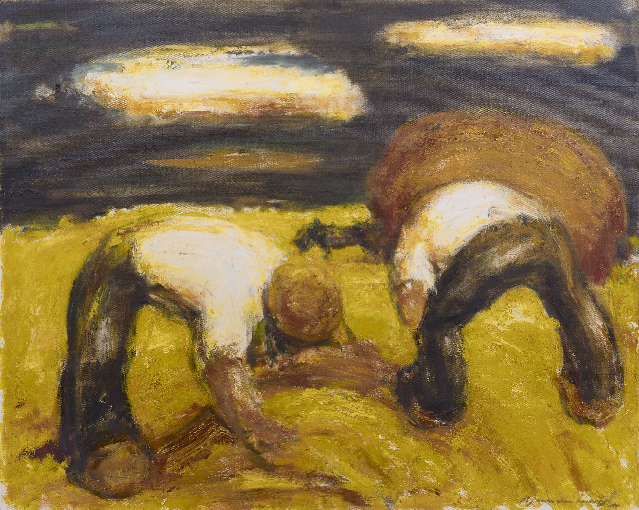 Karel Jan van den Heuvel | Heuernte, Öl auf Leinwand, 79,9 x 100,7 cm, Unterzeichnet u.r.