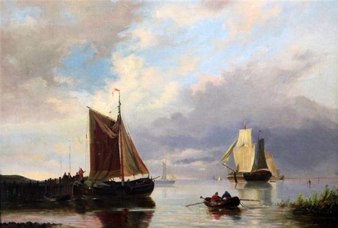 Hendriks G.  | Gerardus 'George Henry' Hendriks | Gemälde zum Verkauf angeboten | Segelschiffe auf ruhiger See, Öl auf Leinwand 43,0 x 61,0 cm, Unterzeichnet u.r.