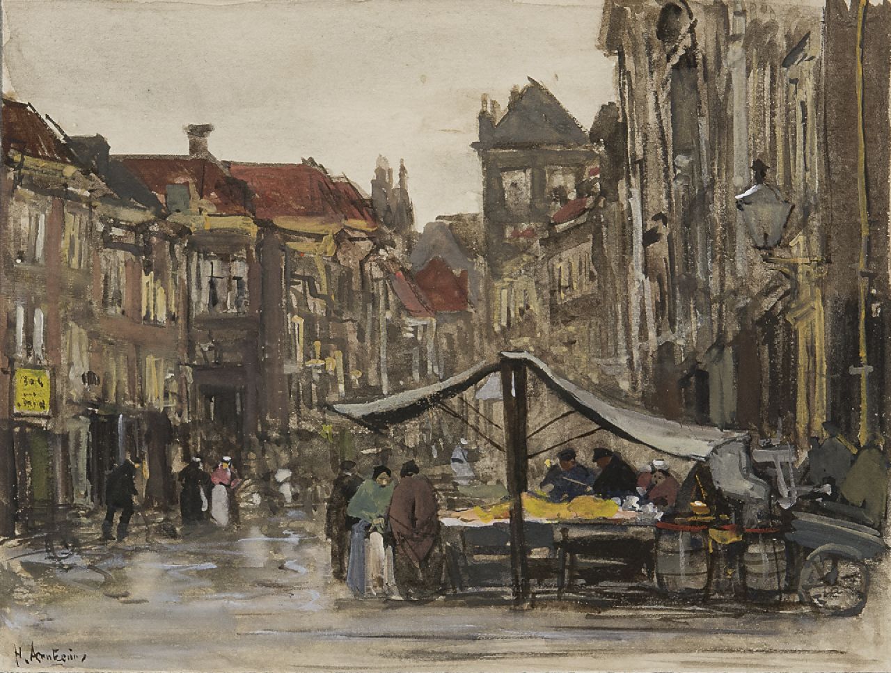 Arntzenius P.F.N.J.  | Pieter Florentius Nicolaas Jacobus 'Floris' Arntzenius, Die Voldersgracht, Haag, Aquarell auf Papier 12,0 x 16,0 cm, Unterzeichnet u.l. und zu datieren um 1888