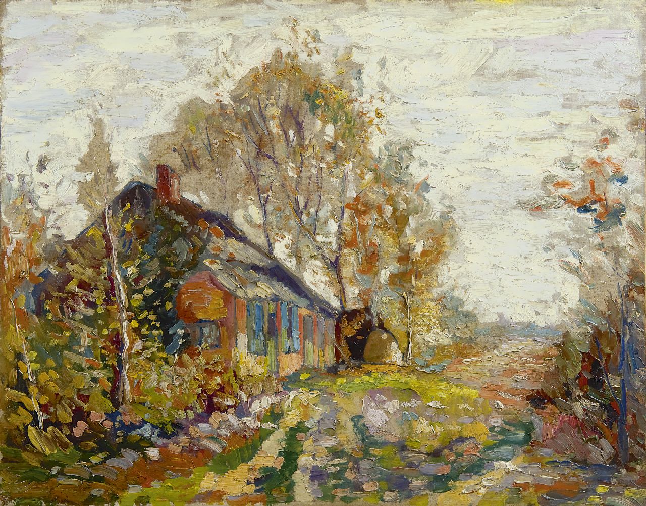 Kruysen J.  | Johannes 'Jan' Kruysen, Landschaft mit Bauernhof, Öl auf Leinwand 51,1 x 65,0 cm