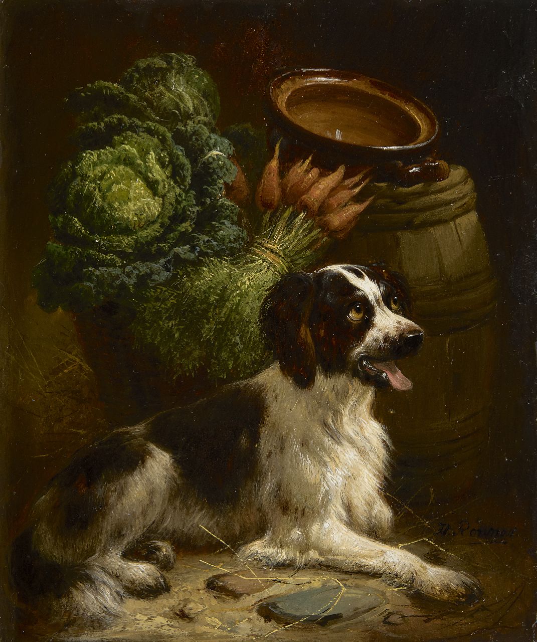 Ronner-Knip H.  | Henriette Ronner-Knip, Der junge Setter, Öl auf Holz 18,8 x 15,8 cm, Unterzeichnet u.r.