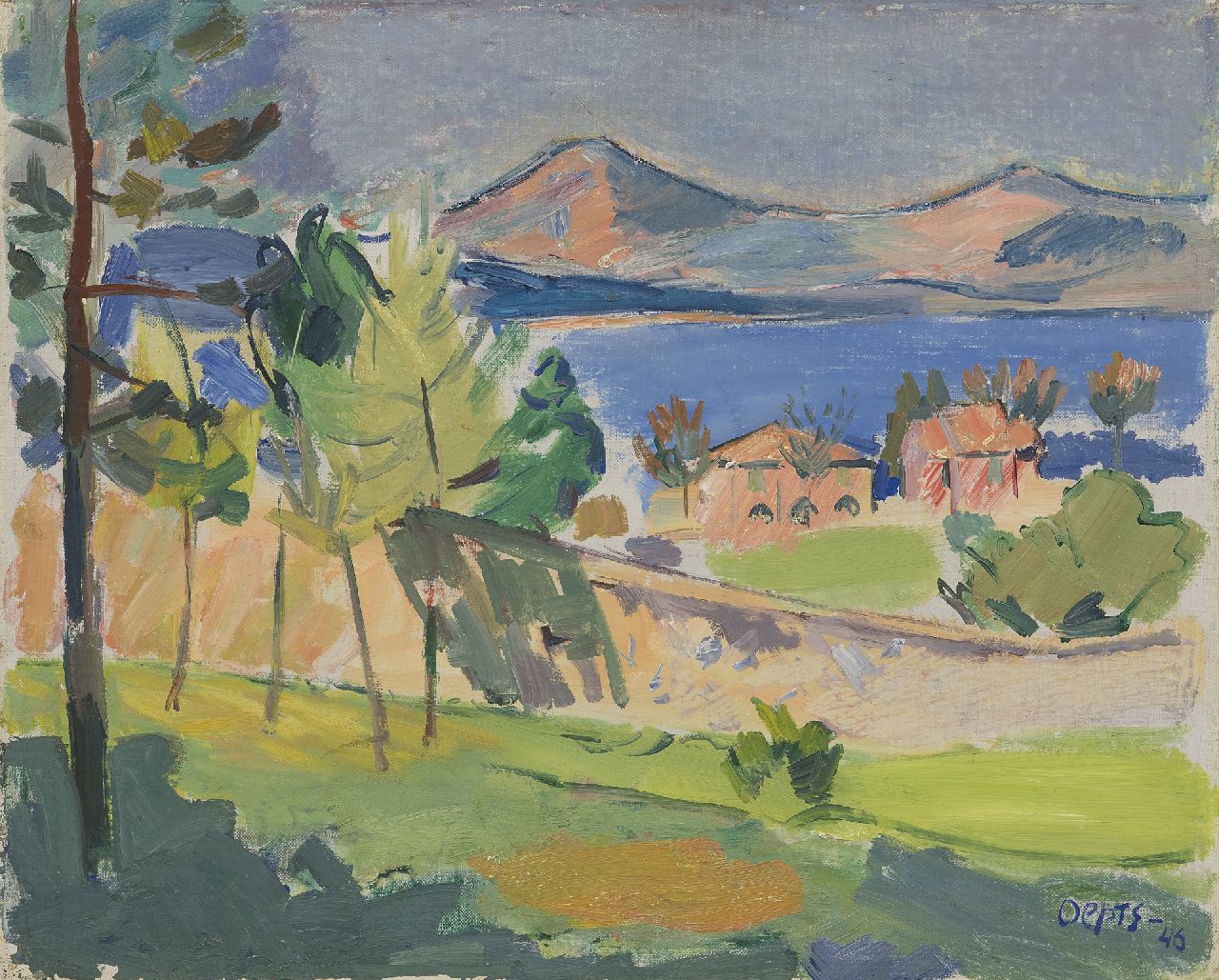 Oepts W.A.  | Willem Anthonie 'Wim' Oepts, Les Mûriers, Saint Tropez, Öl auf Holzfaser 34,6 x 42,5 cm, Unterzeichnet u.r. und datiert '46