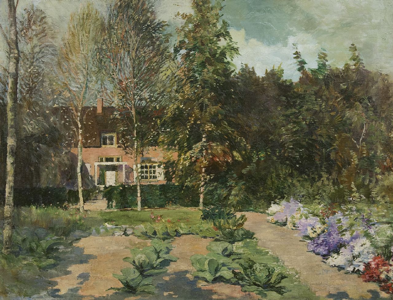 Schagen G.F. van | Gerbrand Frederik van Schagen, Landhaus im Sommer, Öl auf Leinwand 65,3 x 85,7 cm