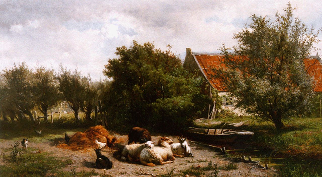 Bilders A.G.  | Albertus Gerardus 'Gerard' Bilders, Cattle in a landscape by a farm, Öl auf Leinwand 45,2 x 70,0 cm, signed l.l.