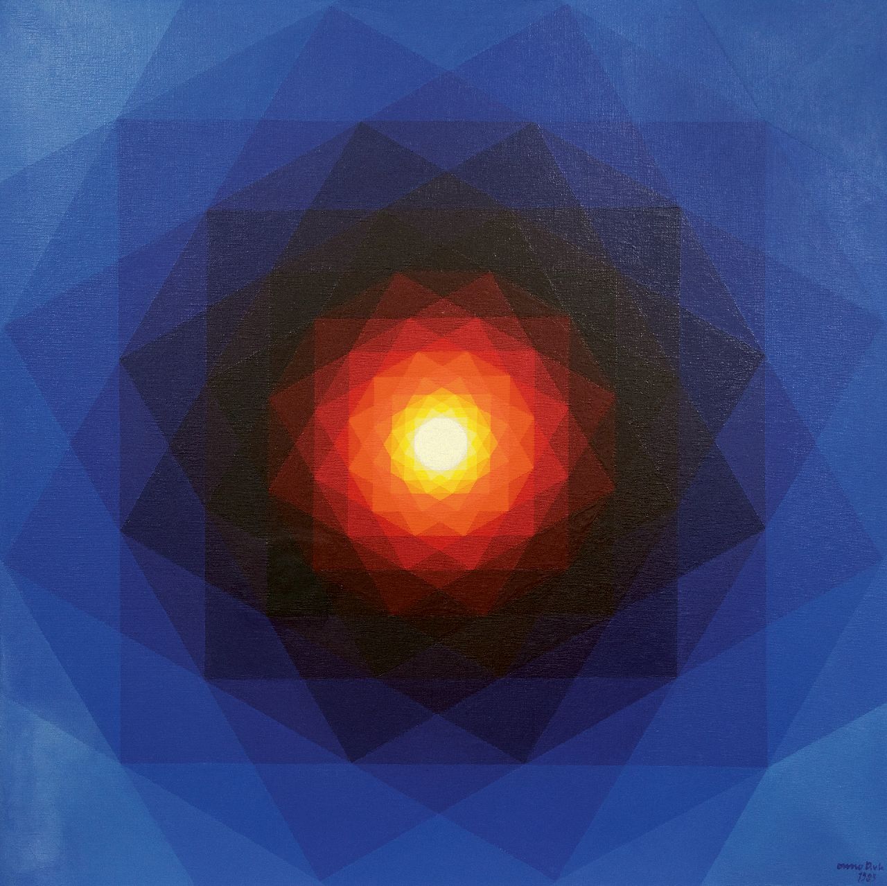 Onno Docters van Leeuwen | Mandala 'Herbst', Acryl auf Leinwand, 100,0 x 100,0 cm, Unterzeichnet u.r. und datiert 1983