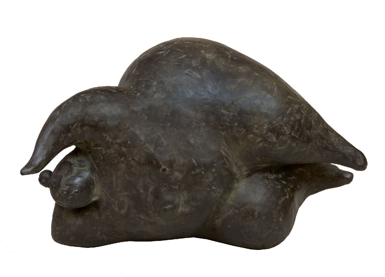 Hemert E. van | Evert van Hemert, Sofa, Patinierte Bronze 18,0 x 30,0 cm, Unterzeichnet mit Monogramm auf unterem Knie und zu datieren 2017