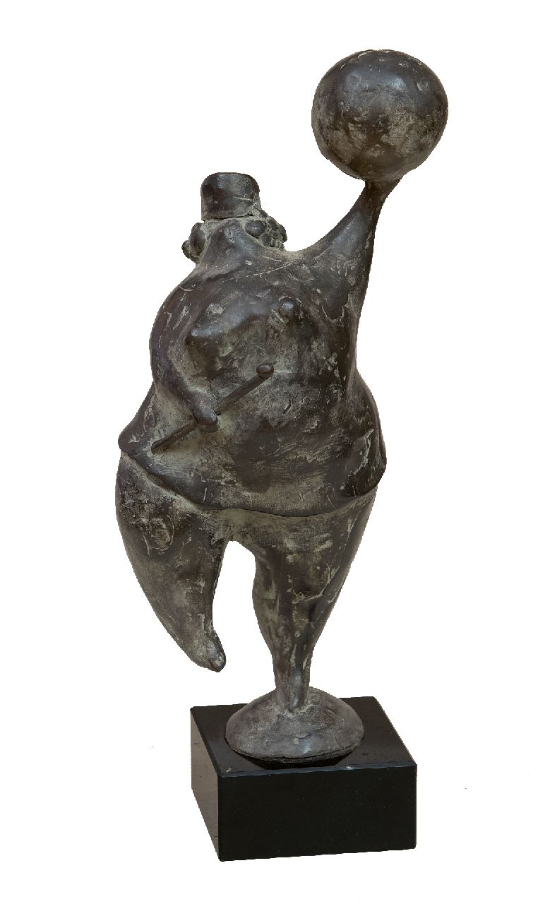 Hemert E. van | Evert van Hemert, Majorette, Patinierte Bronze 22,0 x 9,5 cm, Unterzeichnet auf Basis mit Monogramm und zu datieren 2006