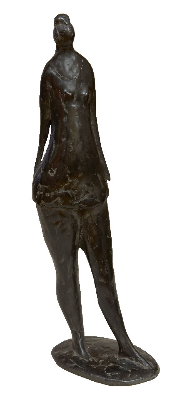 Hemert E. van | Evert van Hemert, Claartje, Patinierte Bronze 37,8 x 8,5 cm, Unterzeichnet mit Monogramm auf der Basis und zu datieren 2000
