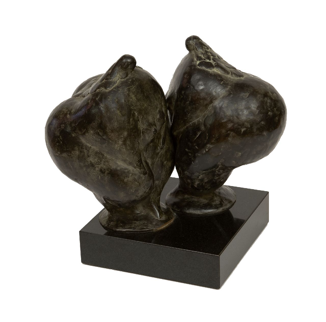 Hemert E. van | Evert van Hemert | Skulpturen und Objekte zum Verkauf angeboten | Small Talk, Patinierte Bronze 24,0 x 34,0 cm, Unterzeichnet mit Monogramm auf Hinterseite bronzener Basis und zu datieren 2016