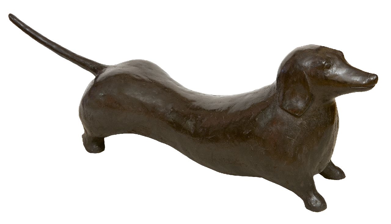 Hemert E. van | Evert van Hemert, q, Patinierte Bronze 32,0 x 90,0 cm, signed with monogram on belly und zu datieren 2011
