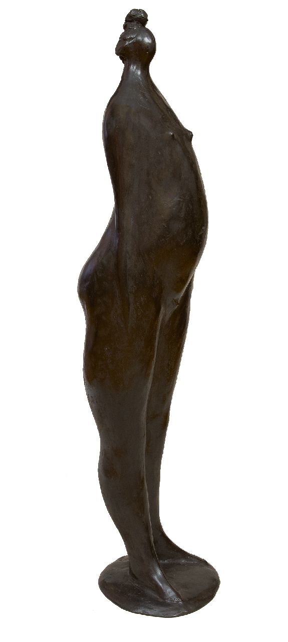 Hemert E. van | Evert van Hemert, Haarknoten, Patinierte Bronze 93,0 x 23,0 cm, Unterzeichnet mit Monogramm auf Hinterseite der Basis und zu datieren 2010