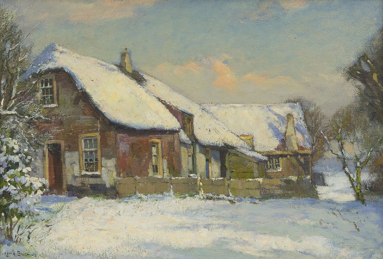 Soonius L.  | Lodewijk 'Louis' Soonius, Bauernhof in Winterlandschaft, Öl auf Leinwand 35,5 x 50,4 cm, Unterzeichnet u.l.