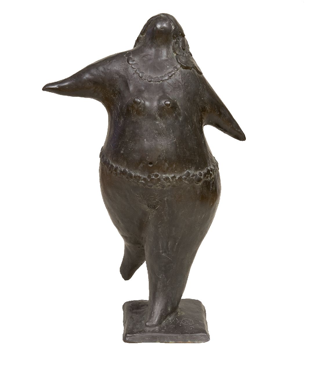 Hemert E. van | Evert van Hemert, Mata Hari, Patinierte Bronze 60,0 cm, Unterzeichnet auf der Basis und datiert auf der Basis '07