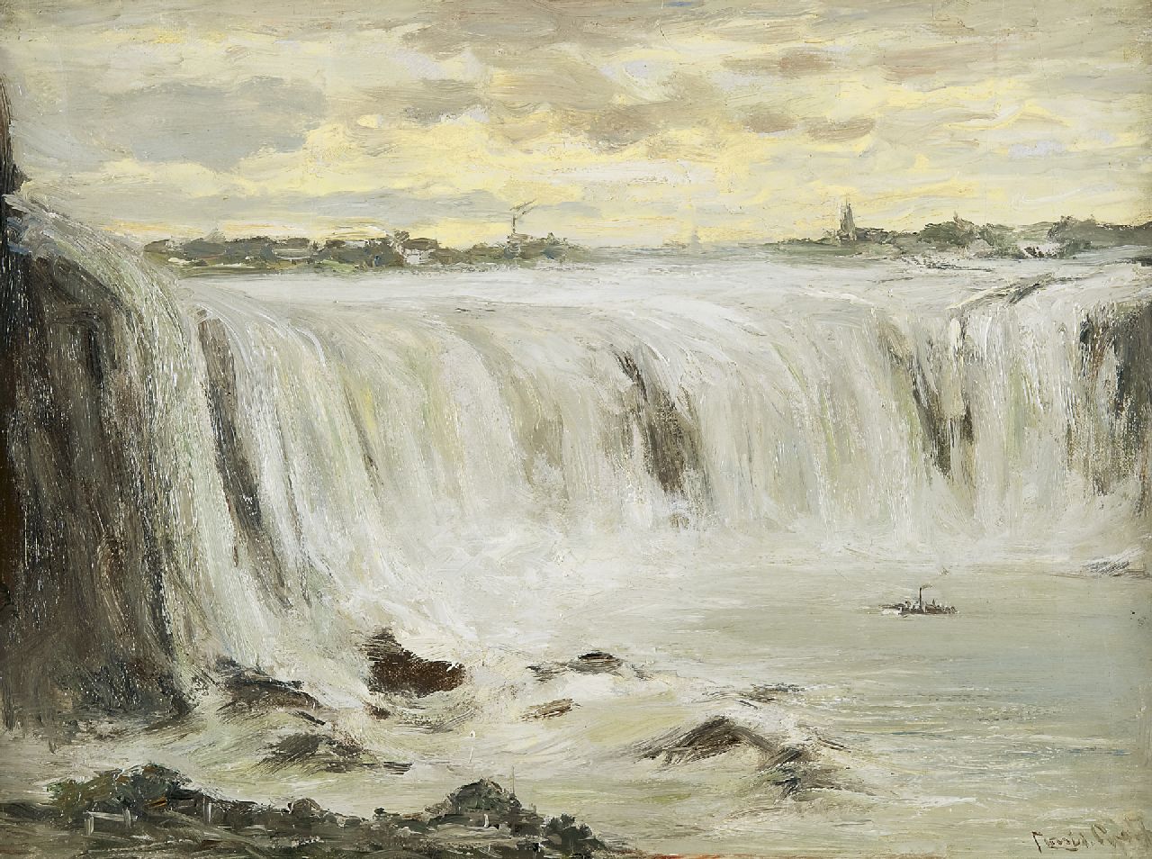 Apol L.F.H.  | Lodewijk Franciscus Hendrik 'Louis' Apol, Die Niagara Wasserfälle, Öl auf Leinwand 30,3 x 40,5 cm, Unterzeichnet u.r.