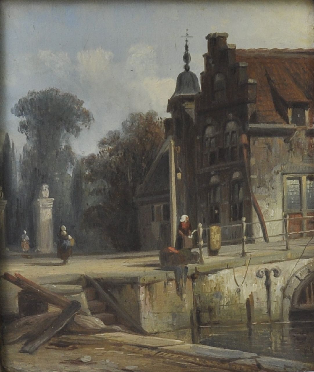 Bommel E.P. van | Elias Pieter van Bommel, Stadtansicht, Öl auf Holz 12,0 x 16,0 cm