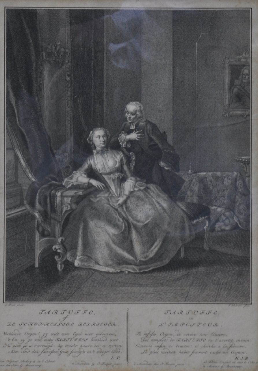 Houbraken J.  | Jacobus 'Jacob' Houbraken, Tartuffe, Stich auf Papier 26,5 x 37,5 cm