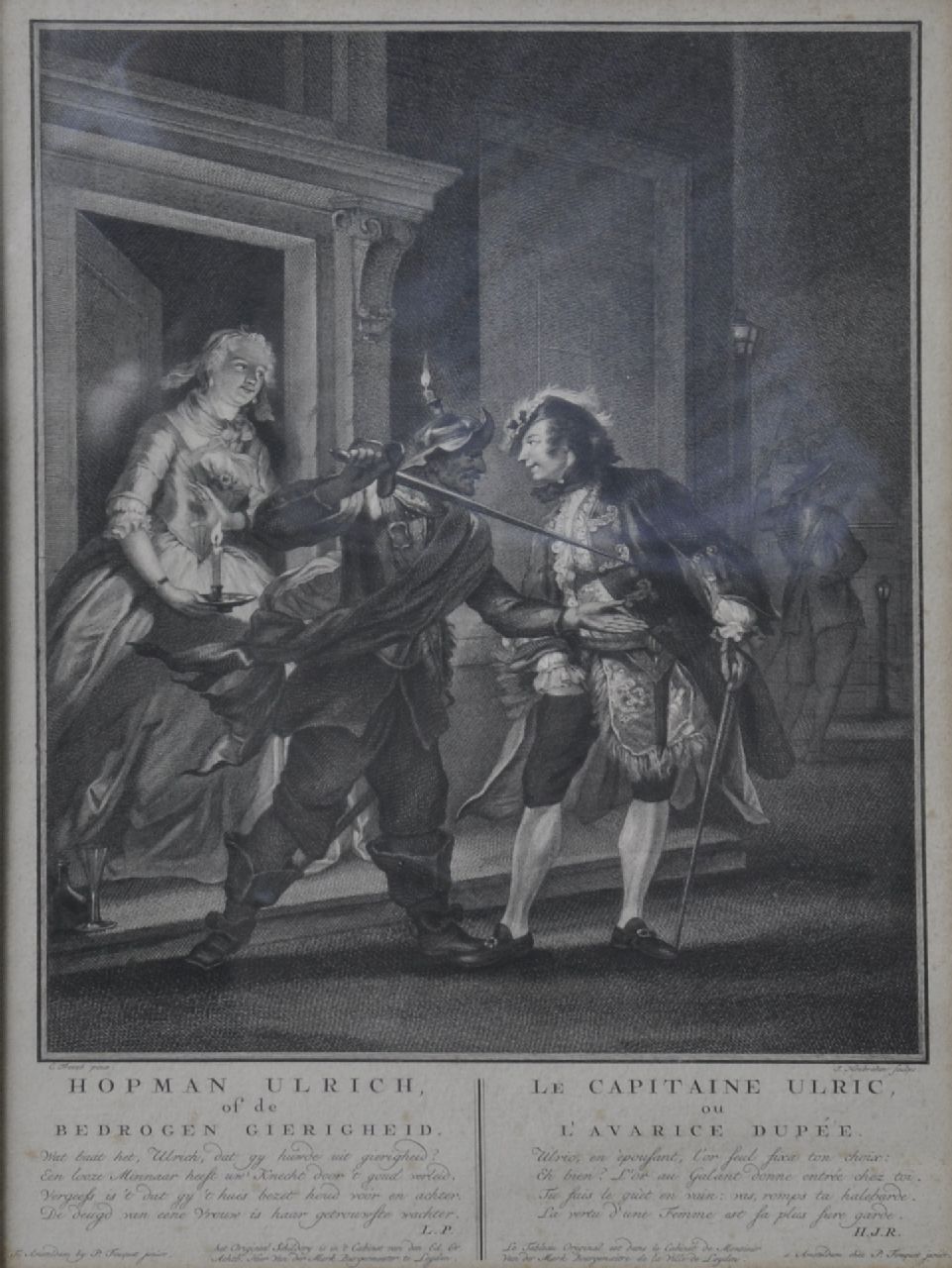 Houbraken J.  | Jacobus 'Jacob' Houbraken, Hauptmann Ulrich, Stich auf Papier 27,5 x 38,5 cm