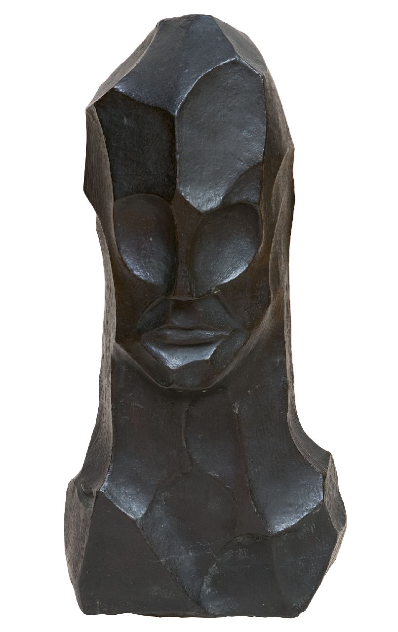 Bieling H.F.  | Hermann Friederich 'Herman' Bieling, Kopf, Patinierte Bronze 43,7 x 19,0 cm, datiert aus den 1920er Jahren