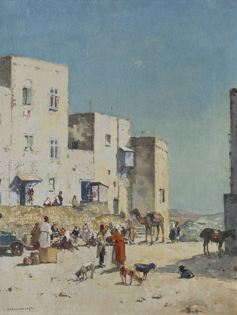 Vreedenburgh C.  | Cornelis Vreedenburgh | Gemälde zum Verkauf angeboten | Ein Dorf in Bethlehem, Palestina, Öl auf Leinwand 50,9 x 38,2 cm, Unterzeichnet u.l. und zu datieren um 1936