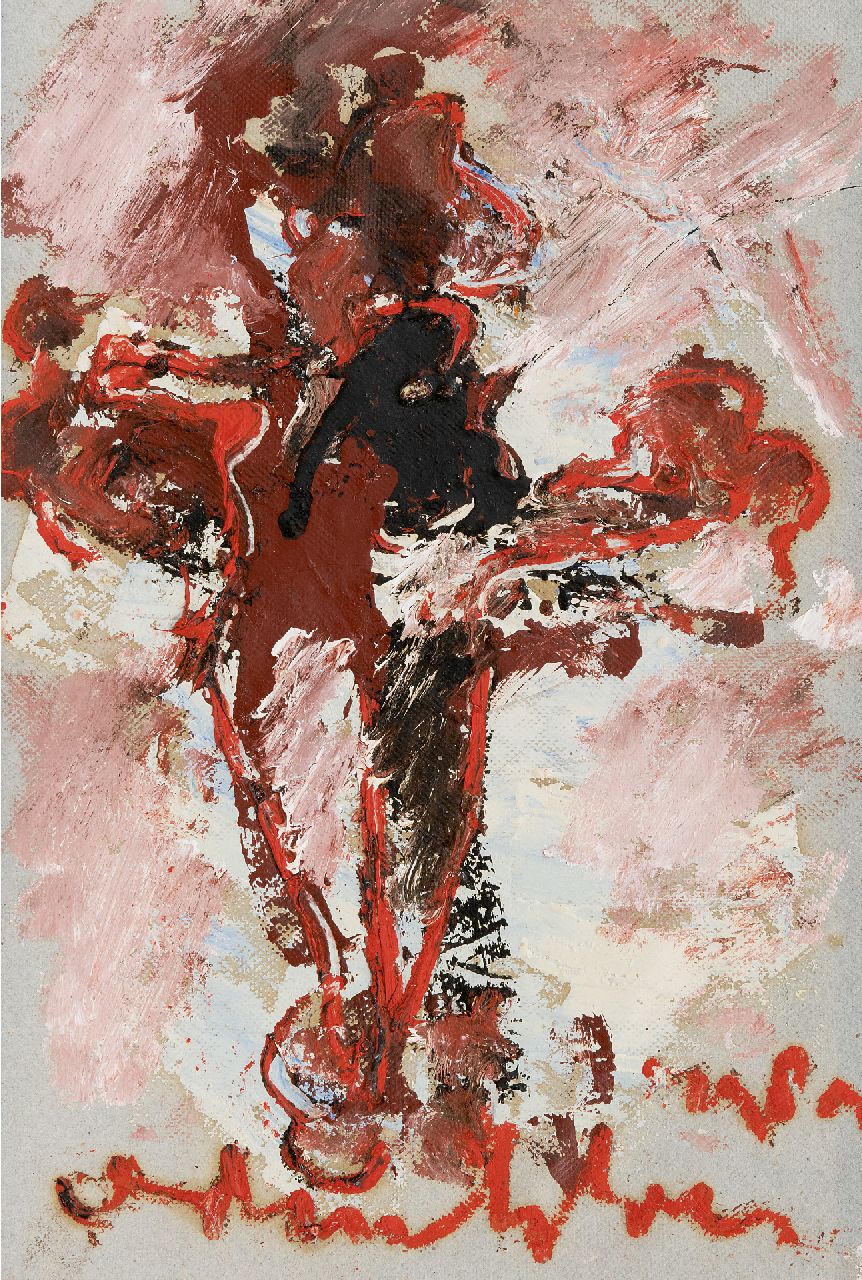 Heyboer A.  | Anton Heyboer | Gemälde zum Verkauf angeboten | Figur, Acryl auf Leinwand 41,5 x 27,0 cm, Unterzeichnet M.u. und datiert 1989