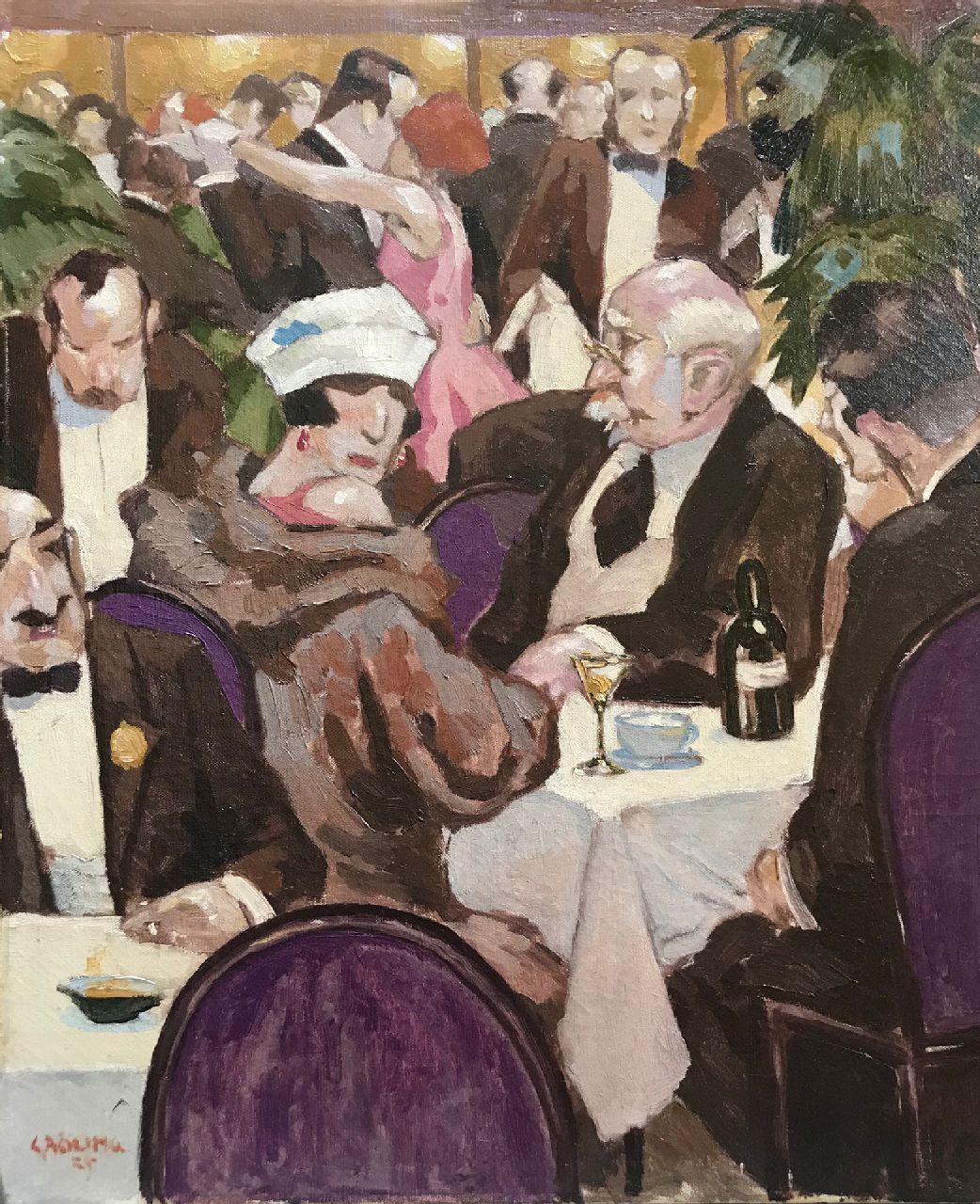 Röling G.V.A.  | Gerard Victor Alphons 'Gé' Röling, Café dansant, Öl auf Leinwand 60,1 x 50,5 cm, Unterzeichnet u.l. und datiert '25